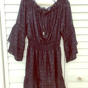 NWT Lucky Brand navy bell sleeve dress